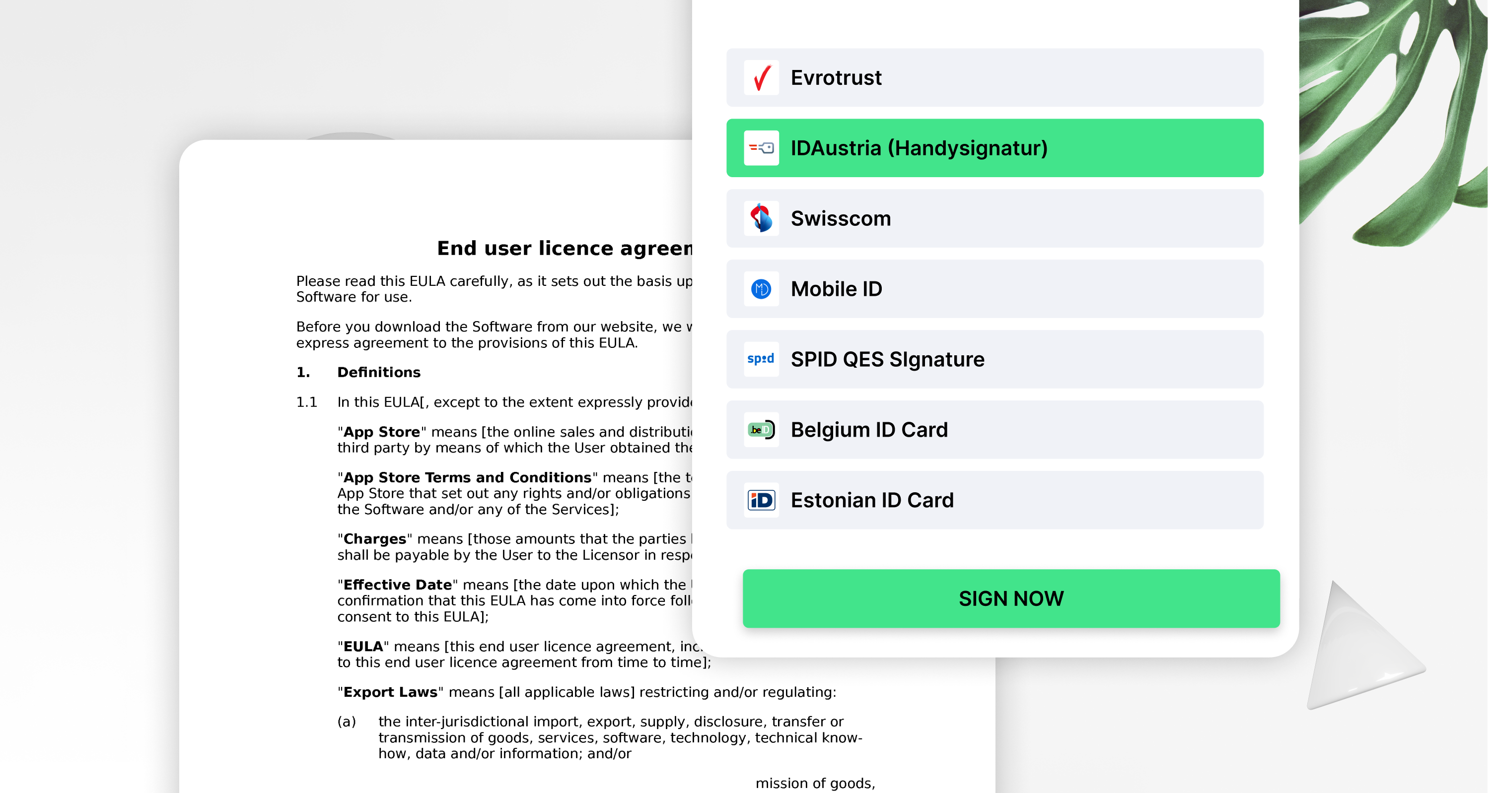 screenshot of sproof sign